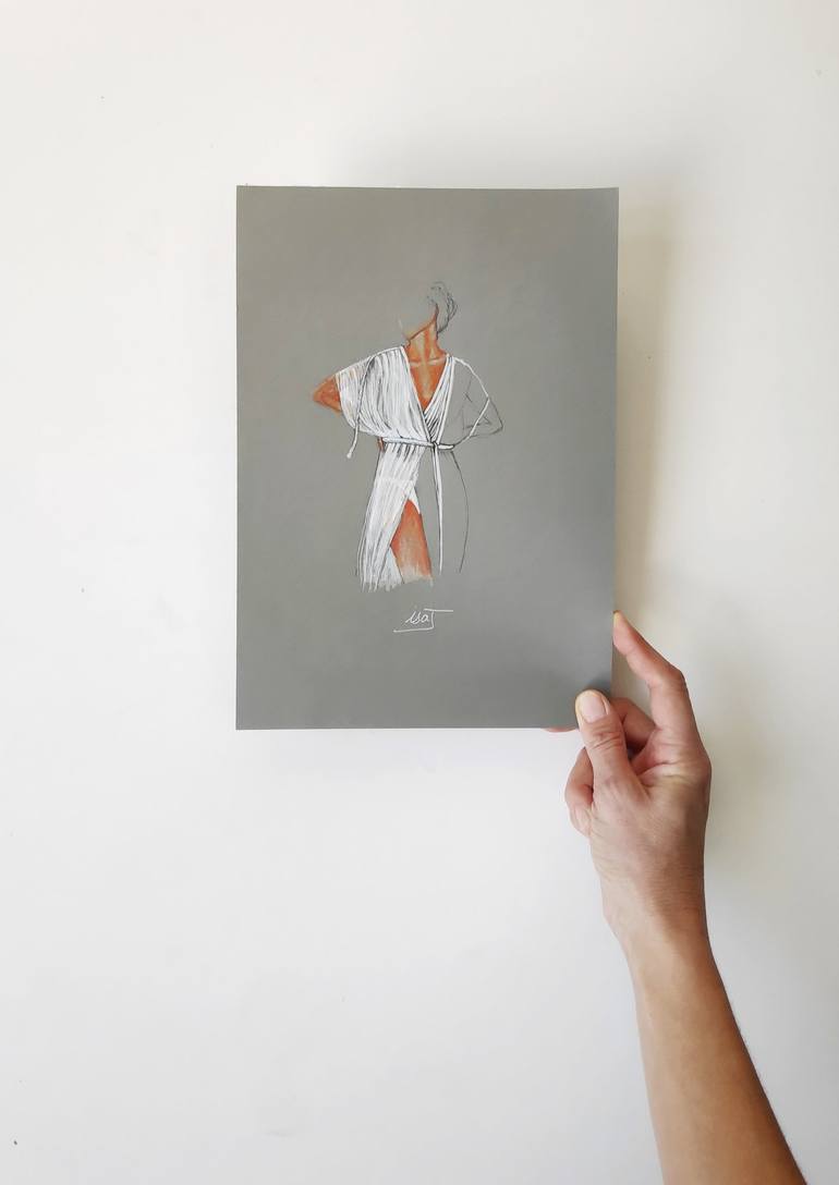 Original Minimalism Fashion Drawing by Isabelle Joubert