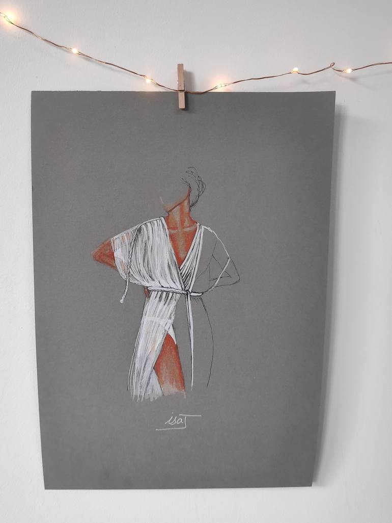 Original Minimalism Fashion Drawing by Isabelle Joubert