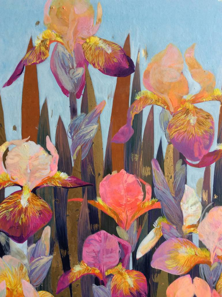 Original Art Deco Floral Painting by Yulia Luchkina