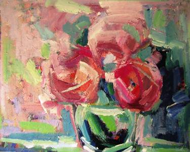 Peonies In A Vase Abstract Painting By Ina Shtukar Saatchi Art