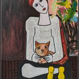 Woman With  Cat by Iarca Gallery