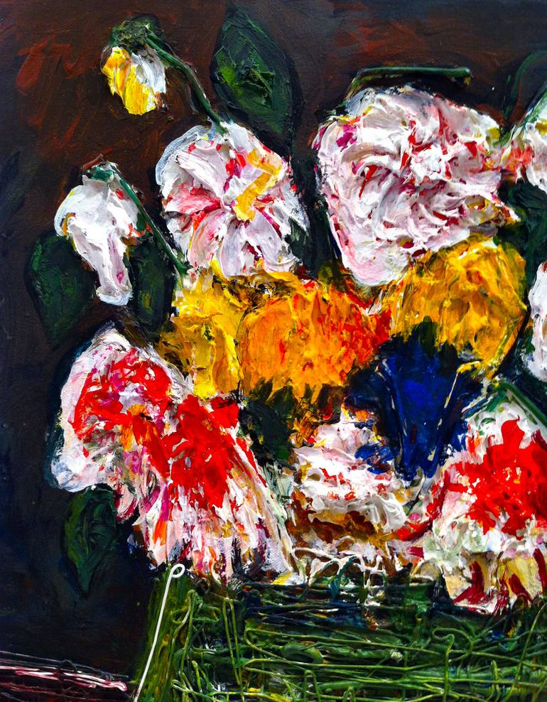 Original Abstract Expressionism Floral Painting by Iarca Gallery