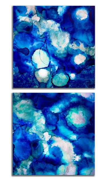 Zaffre - Extra Large Abstract - Diptych thumb