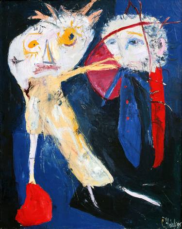 Original Expressionism People Paintings by Slav Nedev