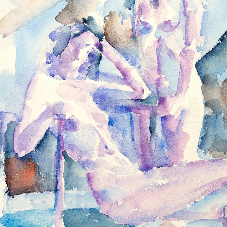 Original Expressionism Erotic Painting by Slav Nedev