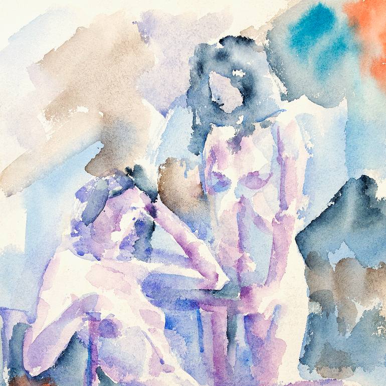 Original Expressionism Erotic Painting by Slav Nedev