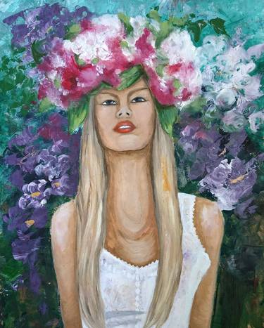 Original Portraiture Women Paintings by Dunja Vucinic