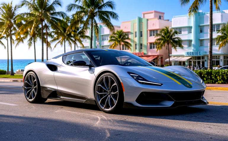 Original Car Photography by Dietmar Scherf | Art Deco Art on Aluminum | Lotus Europa Design Study (2026) (Original)