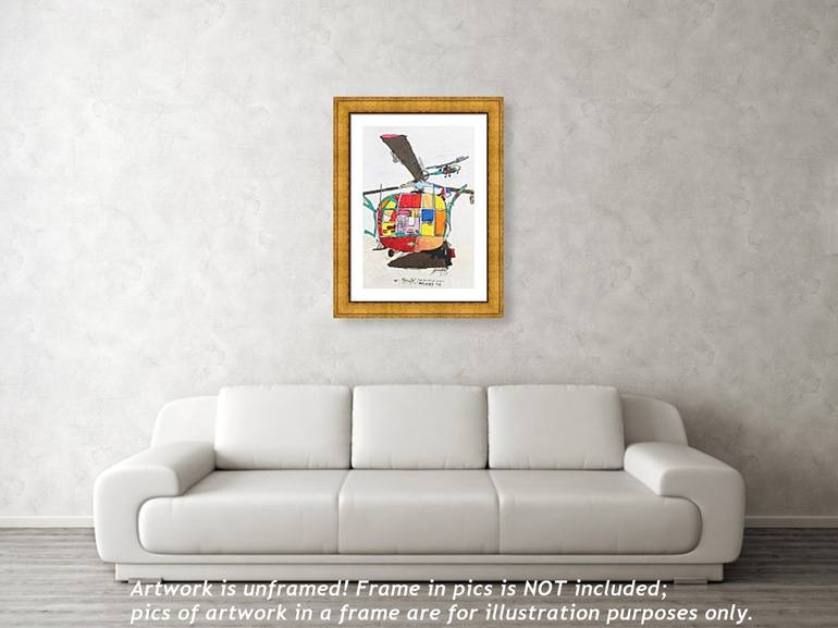 Original Pop Art Airplane Painting by Dietmar Scherf