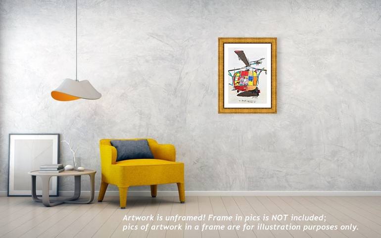 Original Pop Art Airplane Painting by Dietmar Scherf