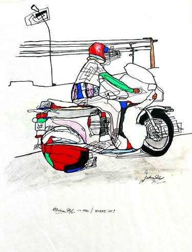 Original Pop Art Motorcycle Paintings by Dietmar Scherf