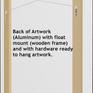 Back of Artwork with wooden frame (float mount) and with hardware ready to hang artwork