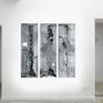 Black Triptych 14

Abstract in oil dye, ink, enamel and acrylic on paper
3 x (22 x 70) inches each. 

Three separate panels on paper

NOT mounted, NO black panel

http://www.pinterest.com/pin/406872147559496037/
