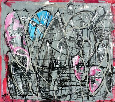 Original Abstract Expressionism Graffiti Paintings by Mark Fearn