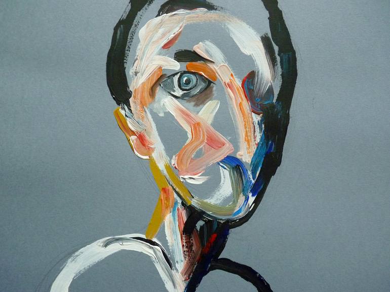 Original Abstract Portrait Painting by Mark Fearn