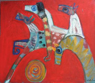 Saatchi Art Artist martine della croce; Paintings, “3 horses” #art