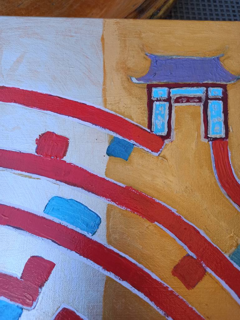 Original Impressionism Architecture Painting by Berit Bredahl  Nielsen