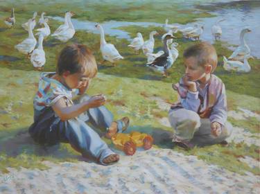 Print of Realism Children Paintings by Victoria Radionova