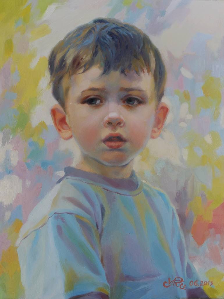 Portrait of a Little Boy. Painting by Victoria Radionova | Saatchi Art