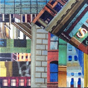 Original Abstract Cities Collage by Marilyn Henrion