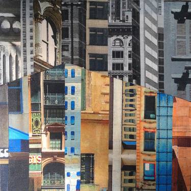 Original Abstract Architecture Collage by Marilyn Henrion