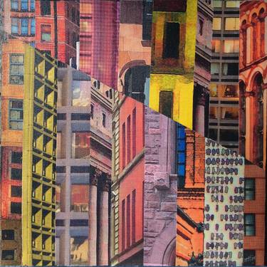 Original Abstract Architecture Mixed Media by Marilyn Henrion