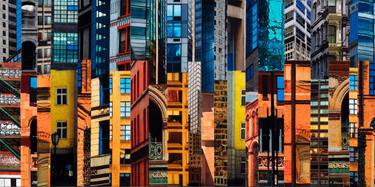 Print of Modern Cities Mixed Media by Marilyn Henrion