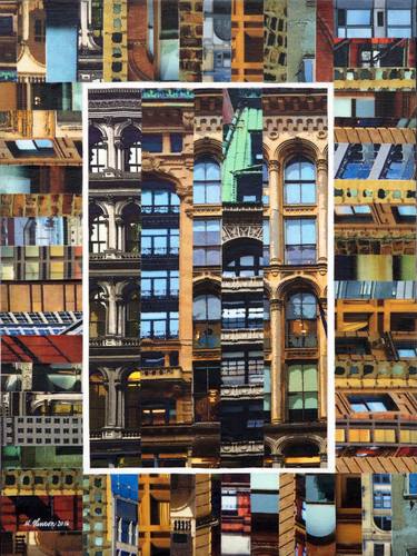 Print of Abstract Cities Mixed Media by Marilyn Henrion