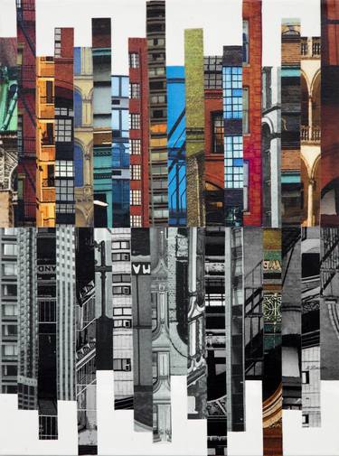 Print of Abstract Cities Mixed Media by Marilyn Henrion