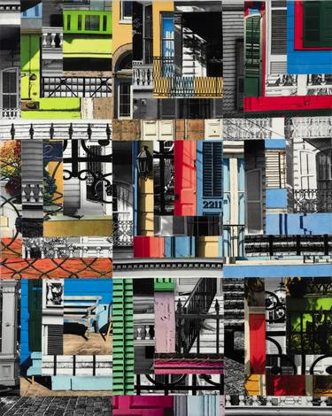 Original Abstract Cities Mixed Media by Marilyn Henrion