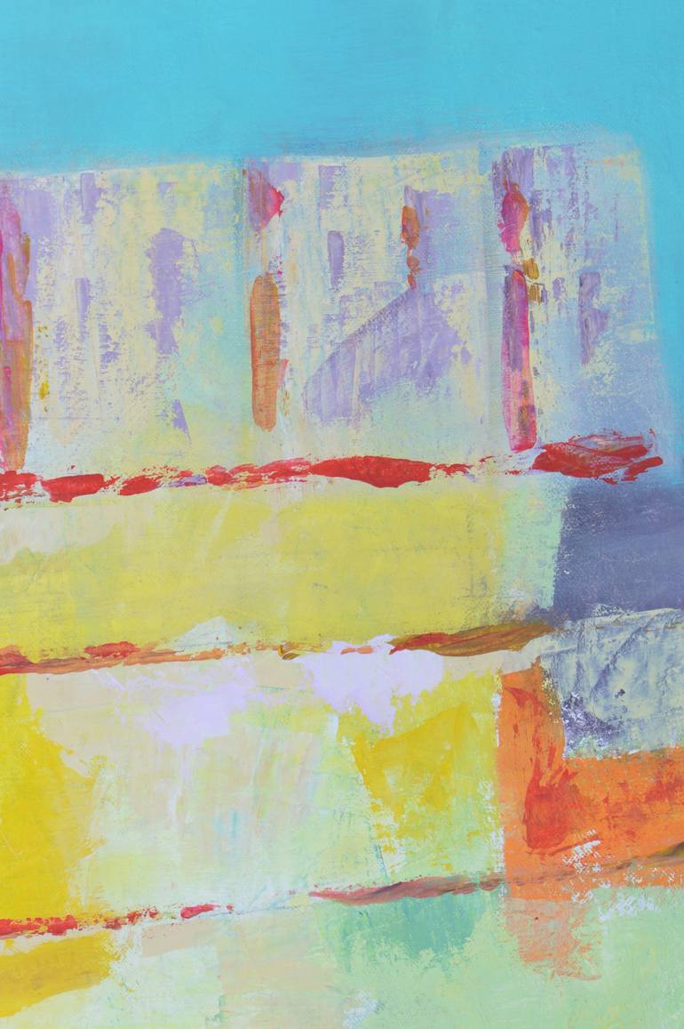 Original Abstract Architecture Painting by Rauni Mustonen