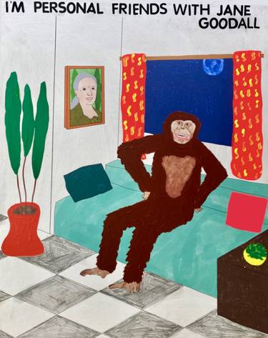 Saatchi Art Artist Kelly Puissegur; Paintings, “I’m Personal Friends With Jane Goodall” #art