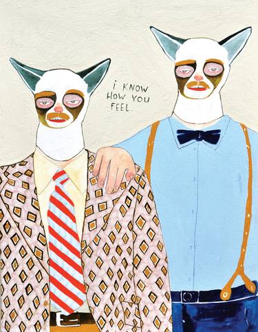 Print of Figurative Cats Paintings by Kelly Puissegur