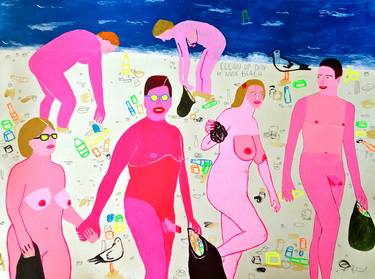 Print of Figurative Beach Paintings by Kelly Puissegur