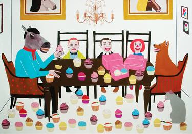 Saatchi Art Artist Kelly Puissegur; Painting, “If We All Pull Together, We Can Get These Cupcakes Eaten By Sundown” #art