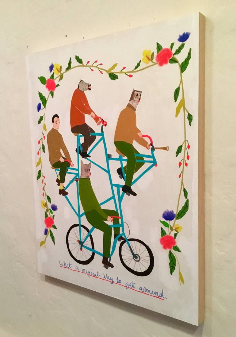 Original Fine Art Bike Painting by Kelly Puissegur