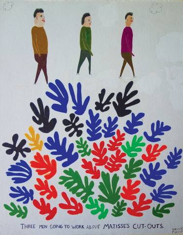 Three Men Going to Work Above Matisse's Cut-Outs thumb