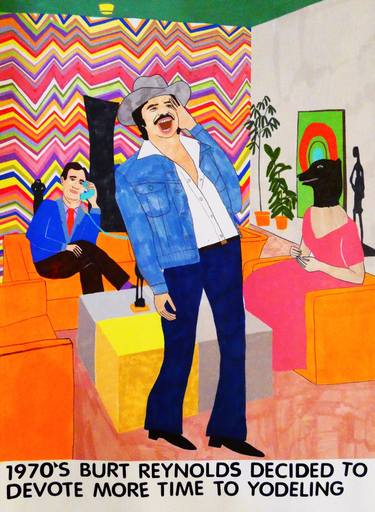 Saatchi Art Artist Kelly Puissegur; Painting, “1970s Burt Reynolds” #art
