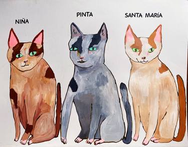 Print of Pop Art Cats Paintings by Kelly Puissegur