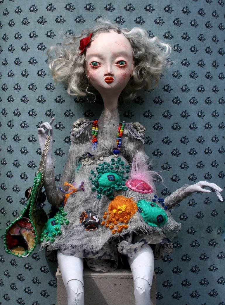 The Art doll PAULINA Sculpture by Neringa Bagdoniene | Saatchi Art