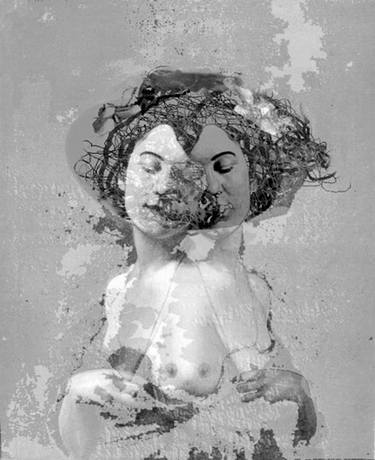 Original Surrealism Nude Mixed Media by Neringa Bagdoniene
