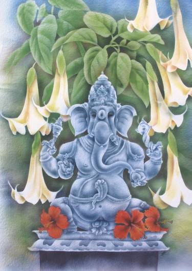 Ganesha with daturas thumb