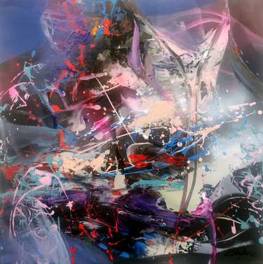 Fascinating enigmatic abstract beautiful action painting Kloska thumb