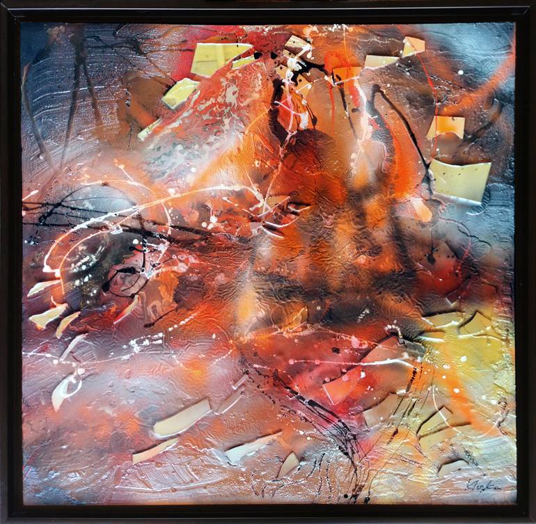 Original Abstract Fantasy Mixed Media by Kloska Ovidiu