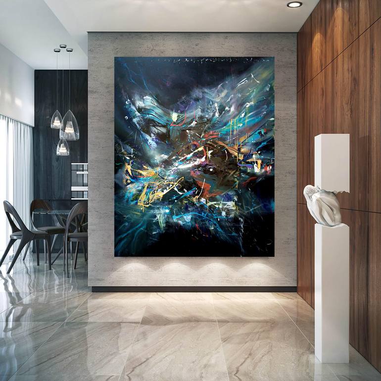Original Abstract Fantasy Painting by Kloska Ovidiu