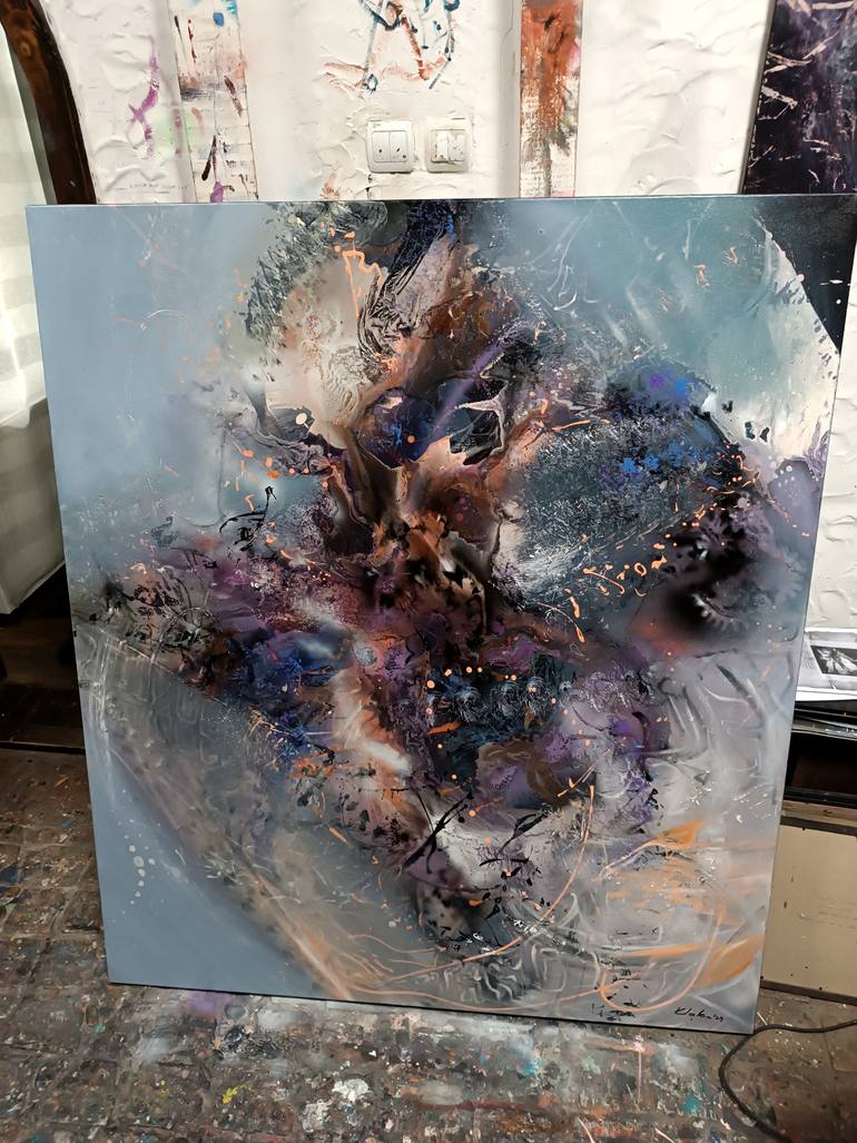 Original Abstract Expressionism Abstract Painting by Kloska Ovidiu