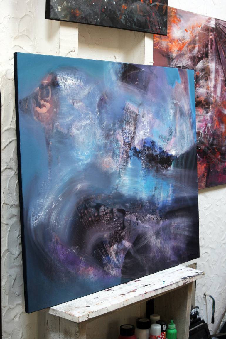 Original Abstract Outer Space Painting by Kloska Ovidiu