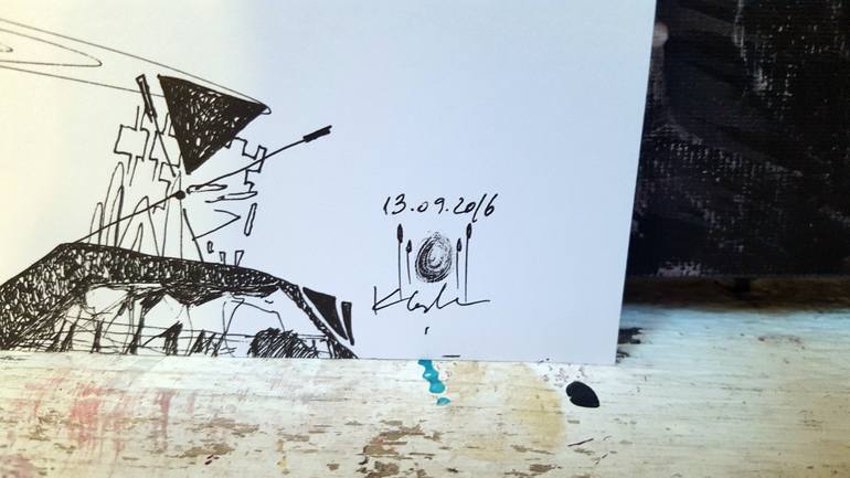 Original Abstract Still Life Drawing by Kloska Ovidiu