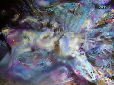 HUGE GIGANTIC FANTASTIC DREAMSCAPE DREAMLIKE MINDSCAPE COLORFULL ALICE DREAMS 195 CM X 145 CM thumb