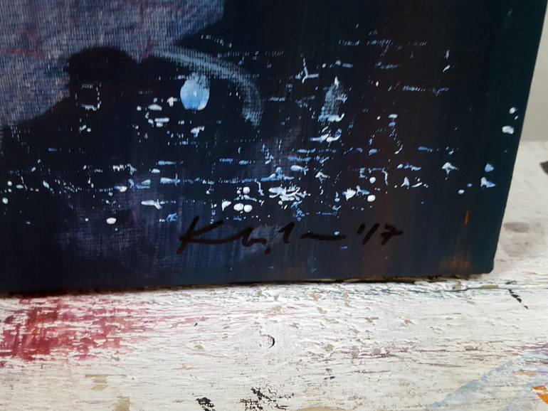 Original Abstract Outer Space Painting by Kloska Ovidiu